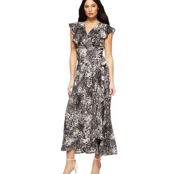 New Sofia Vergara Women's Short Sleeve Wrap Front Maxi Dress Size Medium M - Picture 9 of 9